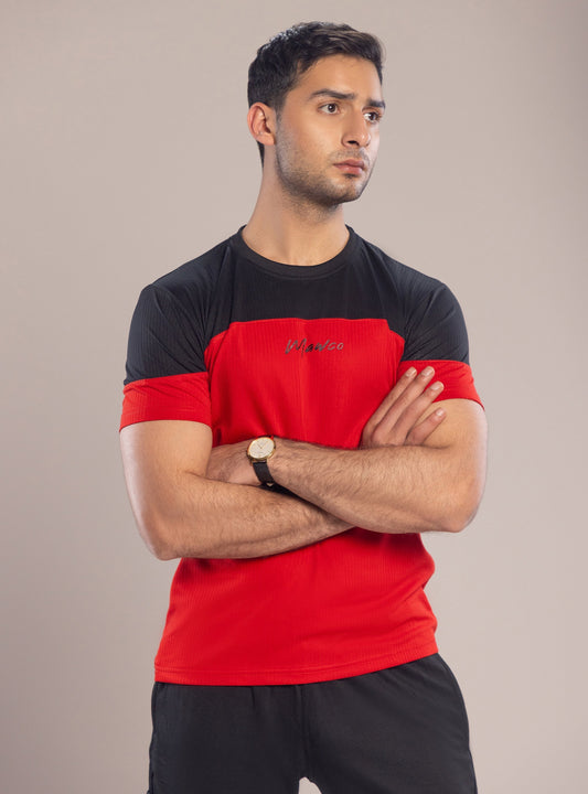 MAWCO men's red and black tee set for summer