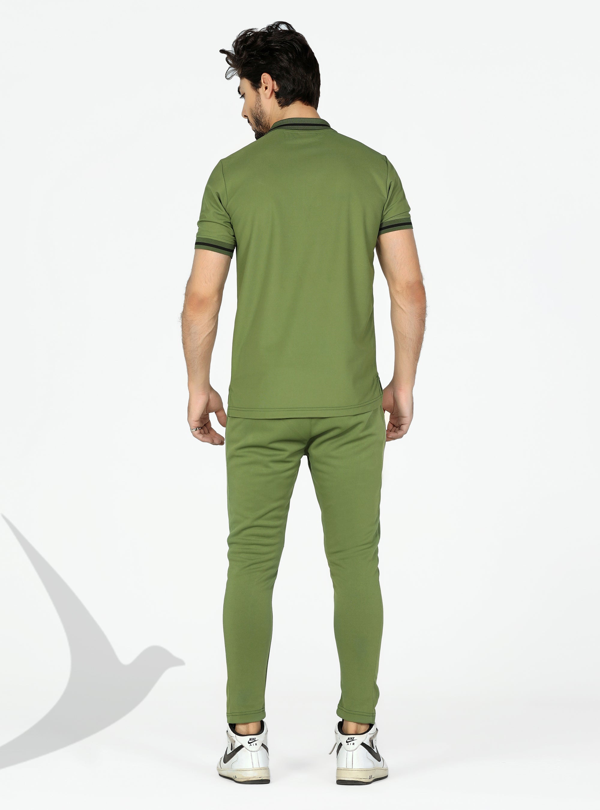 Green trouser with reflective lining